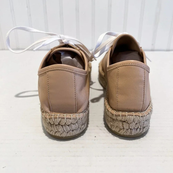 Aquatalia Cream Leather Lace Up Resortwear Beach Designer Casual Espadrilles 9 - Picture 6 of 9